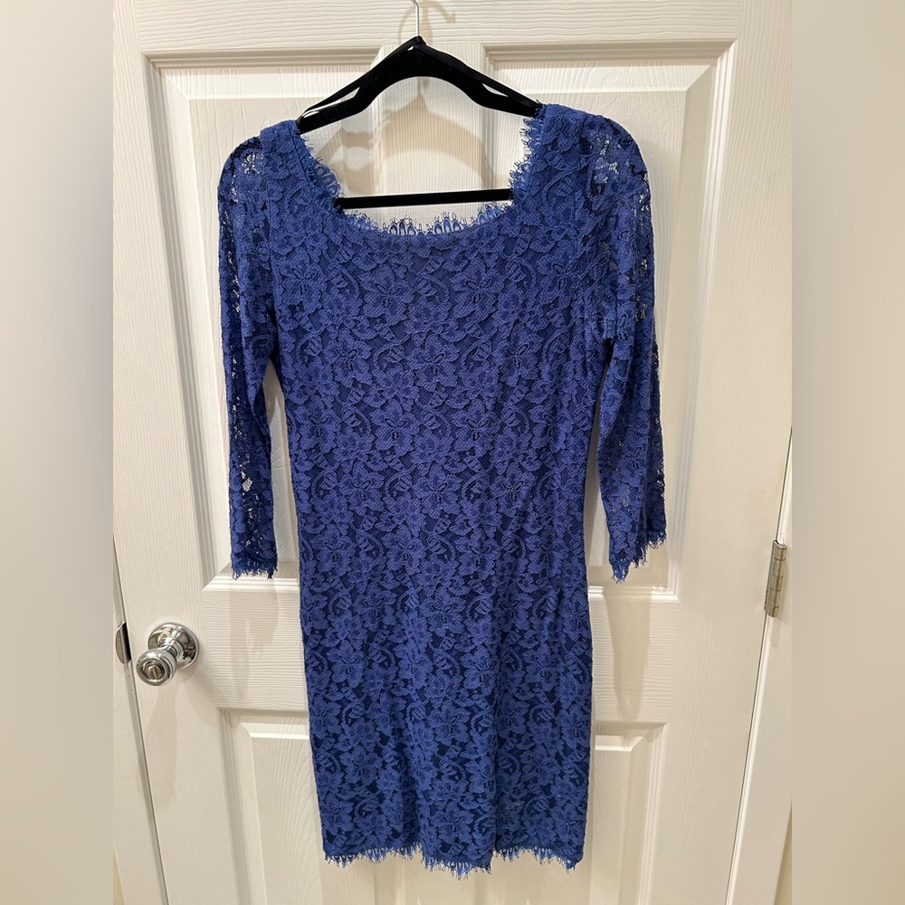 Blue lace diane von furstenberg dress. Great condition.